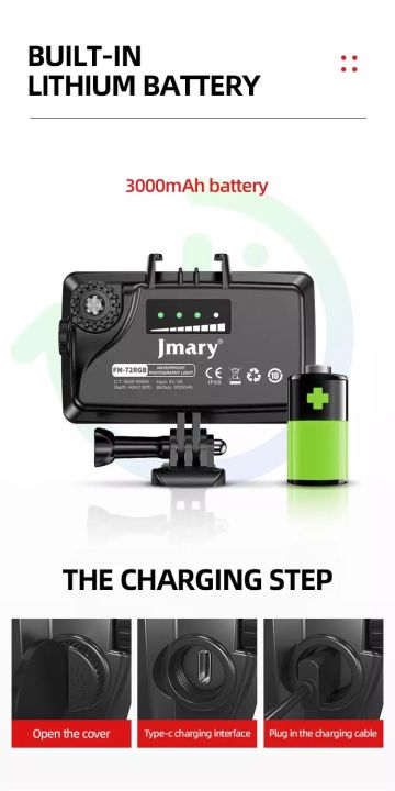 Jmary%20FM-72%20RGB%20Light%20Waterproof%20LED%20RGB%20Light%205000-6000K%20Colour%20Temperature%203000mAh%20Battery%20Back%20Up%20Type-C%20Port%20Charging%20For%20Camera%20Video%20Shots%20-%20Image%204