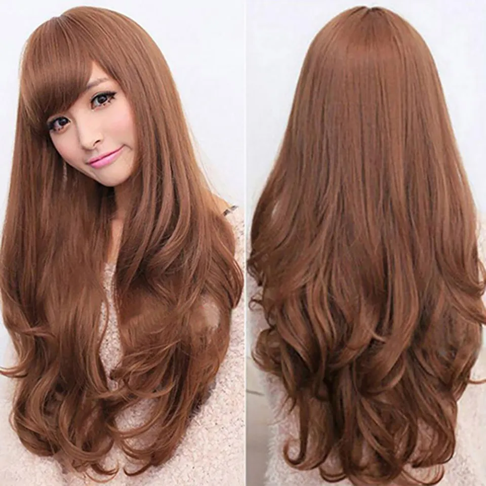 Women Fashion Long Curly Wavy Wig Cosplay Party Hair for Party Club Daraz.pk