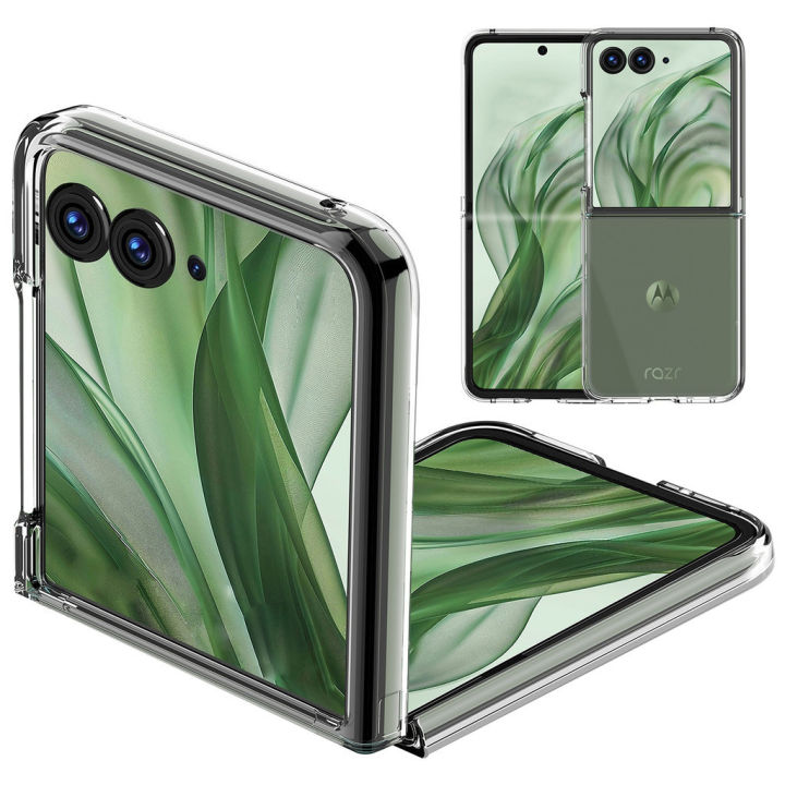 Transparent Case for Motorola Razr 50 Ultra Razr+ 2024 Razr Plus Slim Fit Hard Protective Shockproof Scratch Resistant Cover