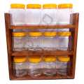 Wooden Spice Rack || Wooden Shelf || Kitchen Organization idea || Kitchen Shelves || Essential Oil Rack || Spices || Jar Shelf || With Jars and Without Jars LightBrown & clear Clour. 