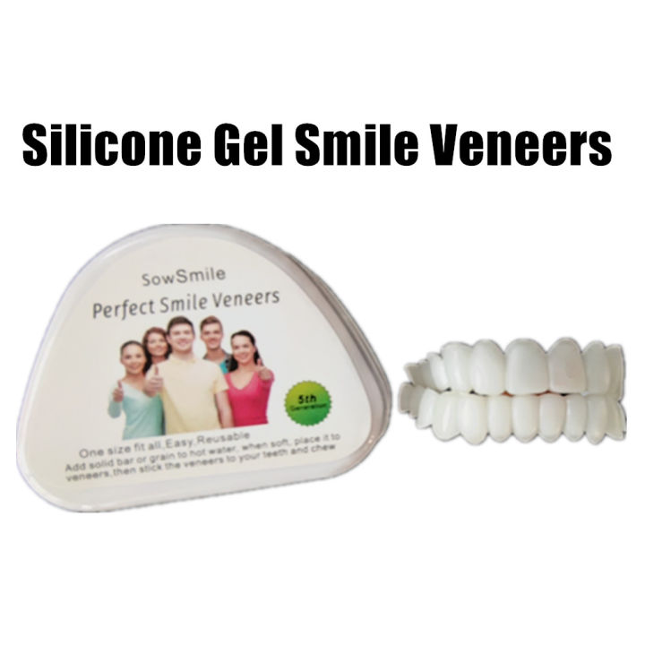 SowSmile Soft Silicone Gel Dental Oral Upper Lower False Teeth Cover Perfect Smile Veneers Dentures Braces Equipment Mold BruberryBeE