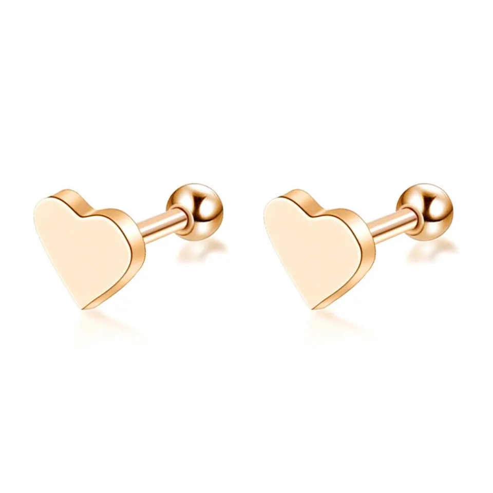 Hey my home】Simple Heart Cartilage Piercing Women Jewelry Daraz