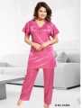 Silk Night Dress Trouser Shirt Night Suit Set Silky Stain Pajama Sets Sleepwear .Soft Silky Stuff Material For Women And Girls. 