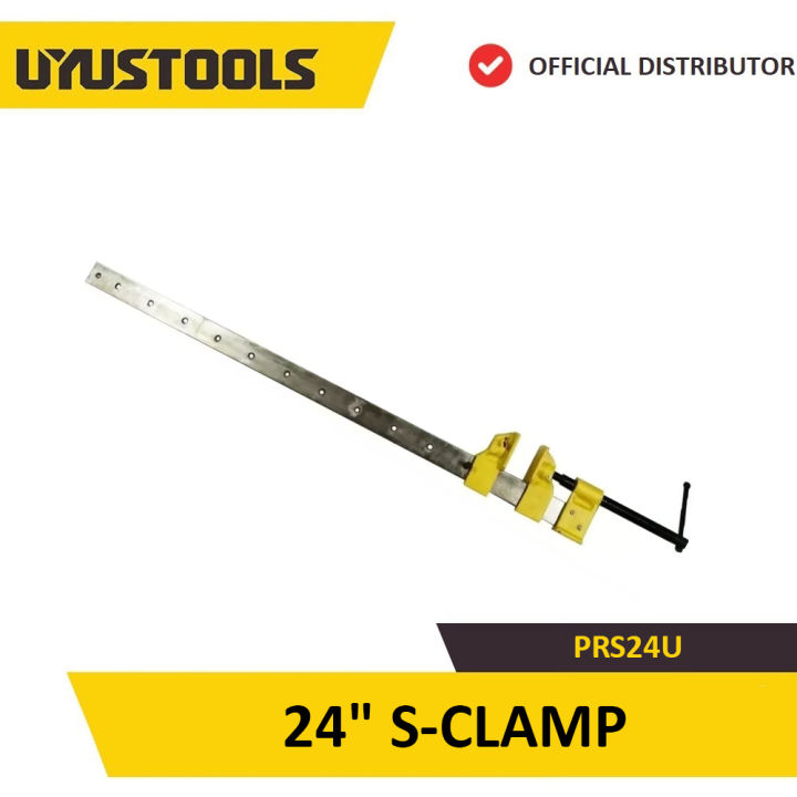 24" S-CLAMP Heavy Duty QT450 Steel Clamp Max Load 750 kg Industrial Strength High Quality Construction Secure Grip Ideal For Workbench, Carpentry, Metalworking - UYUSTOOLS PRS24U