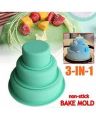 3 PCS Metal Steel Cake Mold Round Shape Cake Baking Forms Nonstick Kitchen Bakeware Set Optional Baking Dishes Pans. 