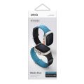 UNIQ Revix Evo Reversible Magnetic Apple Watch Strap for Series 1-8, & SE 49/45/44/42MM – Black / Blue. 