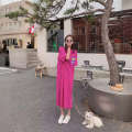 Fat mm summer outfit new lazy short sleeved loose over knee plus size dress 200 pounds long T shirt skirt. 