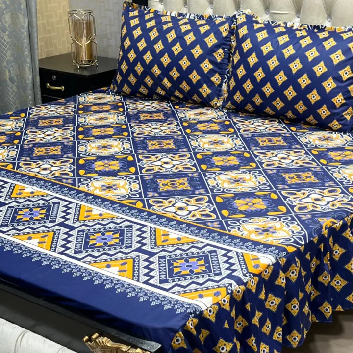 Elegant%20Floral/Leaf/Bamboo%20Pattern%20Cotton%20Bed%20Sheet%20Set%20-%20Soft%20Hypoallergenic%20Fabric%20-%20Double/Queen%20Size%20-%20Image%206