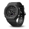 Casio G Shock Mens Black Carbon Core Guard Analog-Digital World Time Multi-Function Black Resin Band Watch-GA-2100-1A1DR. 