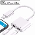 2 in 1 Dual Port Splitter Gaming Adapter  for iPhone , Lightning Headphone Jack Audio & Charger Earpods Earphones Connector Compatible for iphone 7/ 7 Plus 8/8 Plus/ X/Xsmax 11/ 11 pro max. 