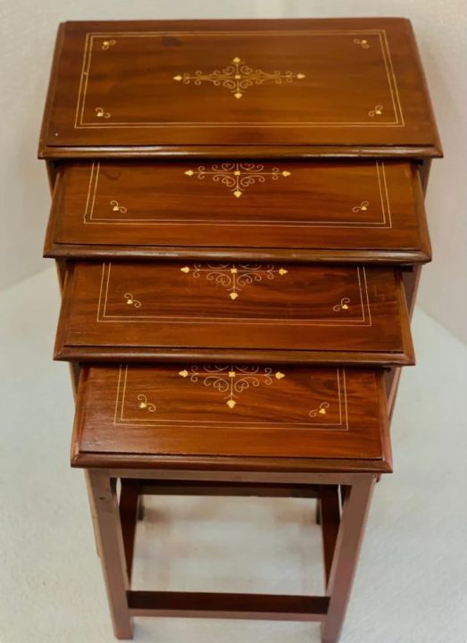 Wooden%20Table%20set%20Chinyoti%20Solid%20Sheesham%20Wood%20Nesting%20Tables%20(Set%20of%204)%20-%20Image%202