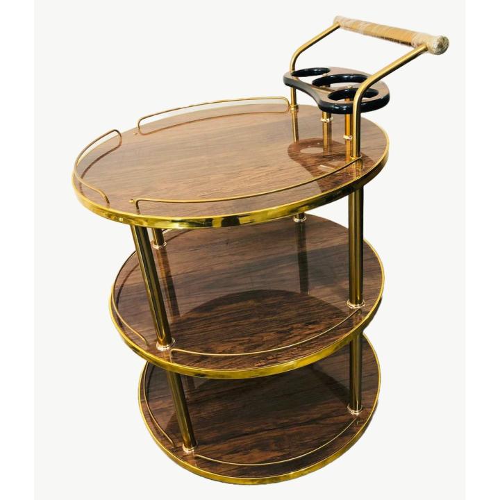 Wooden Tea Trolley for Serving - Table Trolley with Wheels | Tea Trolley Wooden | Serving Trolley for Homes & Kitchen