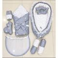 New Born Baby Bedding Set Carry Nest 8pcs Set Multicolor. 
