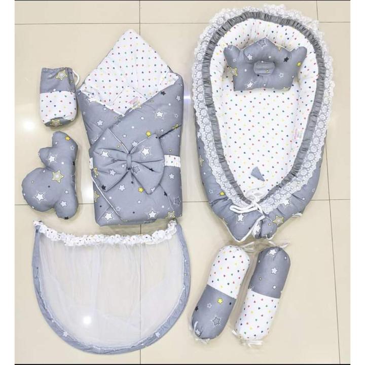 New Born Baby Bedding Set Carry Nest 8pcs Set Multicolor