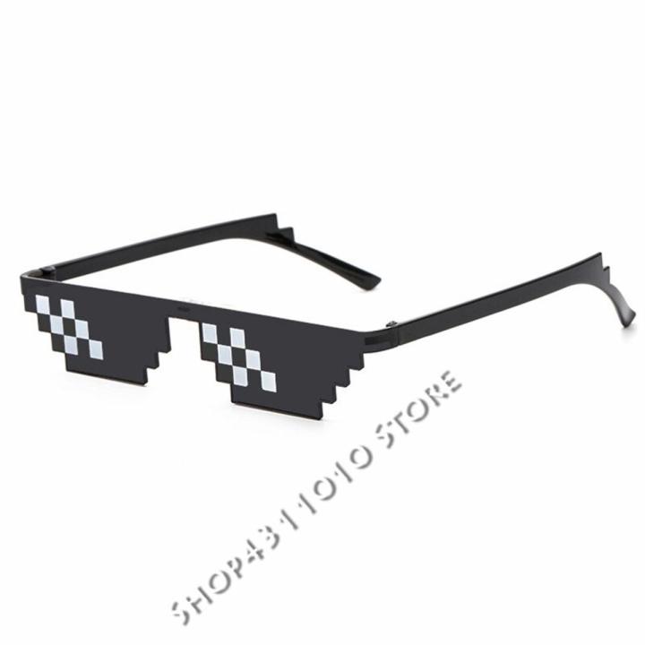 Thug life Deal With It Sunglasses for Men Women eye Glasses cool funny olygonal 8 Bits MLG Pixelated Party Mosaic Eyewear mujer