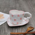 Cute Coffee Cup Tea Cup Creative Heart Cup Ceramic Milk Cups Porcelain Coffee Cups Birthday Gift Queena. 