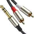 6.35 To 2 Rca Audio Cable Male To Male 1/4 Inch TRS To Dual Rca Stereo Sound Cord for Amp Subwoofer Head Mixer Balanced Cables. 