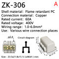 High Power Splitter Quick Wire Connector Terminal Block Electrical Cable Junction Box ZK-306 ZK-506 ZK-T06 ZK-T16 Connectors DXSEE. 
