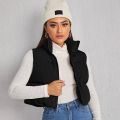 Cropped Padded Gilet Jacket - Stylish Winter Wear for Women. 
