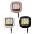 3.5mm Smart Selfie 16 LED Camera Flash Fill Light For Mobile Phone Black. 
