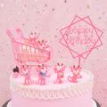 Pink Cart Pink Panther Cake Decoration Ornaments Cake Topper Girls' Cake Decor. 