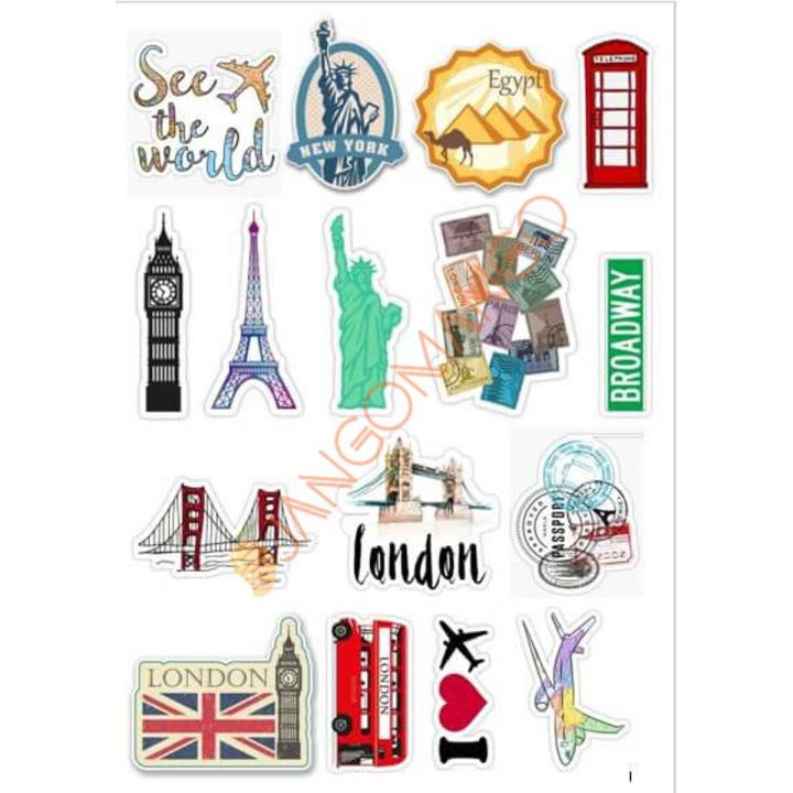 10 Pcs World Tour Places Stickers Pack for Laptop Desk Notebook Phone DIY Stickers - JangoMango Store