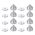 8 Set Speaker Stand Feet Foot Pad Aluminium Alloy Metal Spikes Cone Floor Foot Nail Silver. 