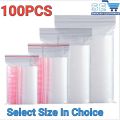 100PCS Resealable Air Tight Zip Lock Ziplock Shopper Transparent Plastic Seal Zipper Bags multiple sizes to choose from. 