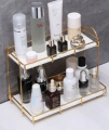 Stylish Cosmetic Rack Makeup Organizer metal Shelf Acrylic Holder design Large-Capacity Cosmetic Storage Box. 