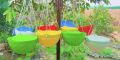 Flower Pots High Quality Decoration Multi Color Plastic Pots Decorating for lawn Garden and indoor Pack of 3. 