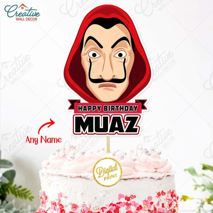 Money Heist Theme CUSTOMIZED Digital Cake Topper for Boy or Girl 1st Birthday Party Celebration & Perfect Birthday gift with Any Name