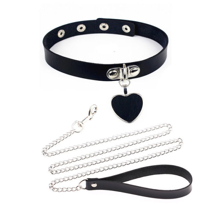 [ New ] Women's Collar m Suit Men's Sexy Hand Holding Rope Bell Couple Dog Leash Collar chocker Couple Niche Necklace