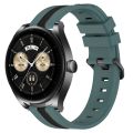 For Huawei Watch Buds 22mm Vertical Two-Color Silicone Watch Band. 