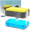 2 in 1 Scrubbing Liquid Detergent Dispenser Press-type Liquid Soap Box Pump Organizer with Sponge Kitchen Tool. 