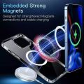 For Magsafe Transparent Wireless Charger Case For iPhone 15 Pro Max Magnetic Case Clear Cover. 