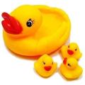 Duck Family Chu Chu Sound Baby Bathing Rubber Toys 4 Set Yellow Floating Ducklings. 