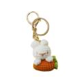New Cute Cotton Wool Radish Rabbit Keychain Cartoon Hand-crocheted Key Ring Women Girl Lovely Bag Car Pendant Creative Gifts. 