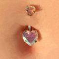 Belly Navel Stud Exquisite Shape Women Shiny Heart Style Belly Piercing Ring. 