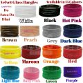 24 pcs/ 2 Dozen velvet glass bangles in 17 colours in Size of 65 mm( Sawa Do / 2.6 ) Standard Size. 