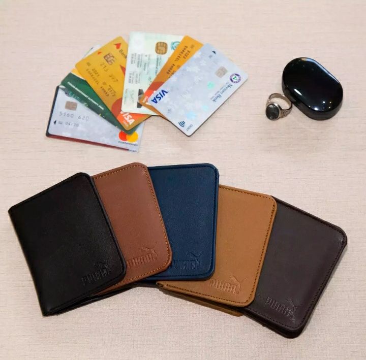 Slim PU Leather Men’s Card Holder Wallet – Pocket-Friendly Design