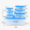 Thumb Lock Plastic Food Storage Container Set Pack of 7 Airtight Boxes Small to Large Sizes. 