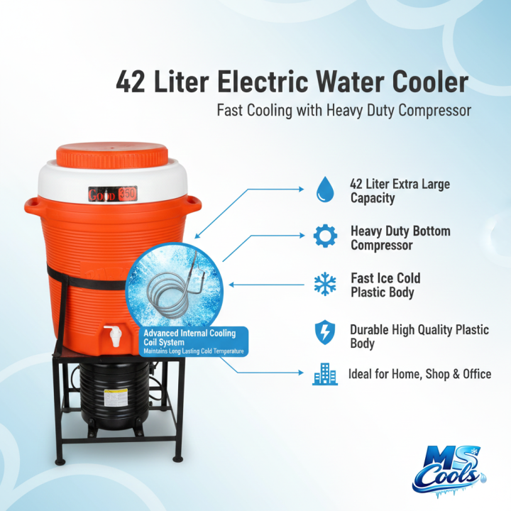 42 liter Electric Plastic Water Cooler Dispenser / Water capacity 42 Liter /Rahbar Plastic Cooler