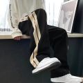 Black2023Year Sweatpants Men's Straight Loose Side Striped Spring and Autumn New Casual Pants Track Pants. 