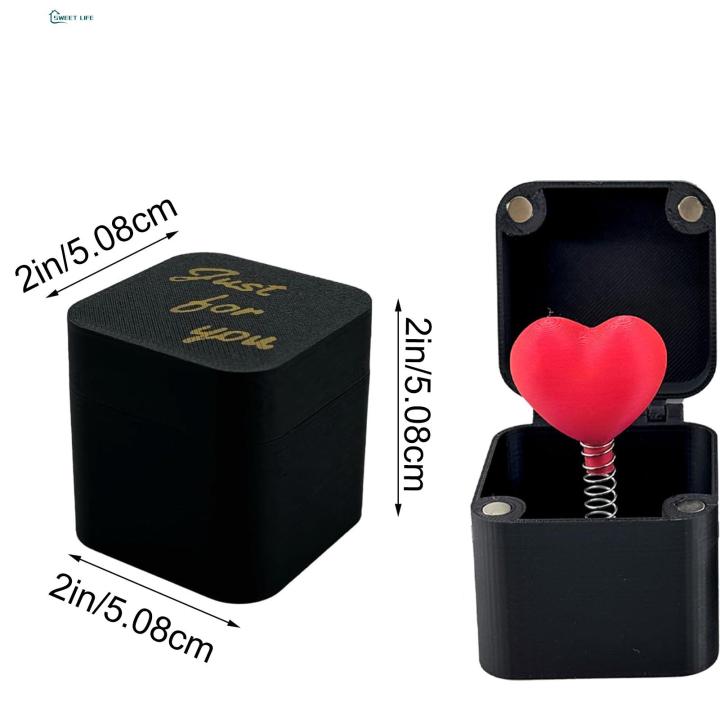 Intriguing Surprise Reveal Item 3d Printed Surprise Gift Box with Pop-up Rose or Love Heart Perfect Christmas Birthday Valentine's Day Present Surprise Reveal Gift Box