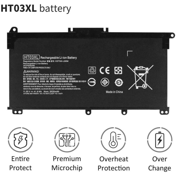 HP HT03XL L11119-855 Battery Compatible with Pavilion Laptop 14-CE 14-CF 14-DF 15-CS 15-DA 15-DB 15-DW TPN-I130/I131/I132 L11421-422 HSTNN-LB8M 17-AR050WM 920046-121 421 541 HSTNN-IB7Y [TF03XL]