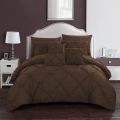 8 Pcs Fancy Embroidered Pintuck Duvet Set in Cotton-PINTUCK PLEATED 8 PC LUXURY BED SET-Luxuries Look For your Beautiful Home Décor. 
