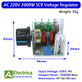 2000W High Power 220V AC Dimmer for Precise Light and Motor Speed Control 220V AC Dimmer 2000W SCR Dimmer. 