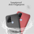 Tokifu For Tecno Pova Back Cover Matte Simple Solid Color Soft Silicone TPU Case +Lanyard. 