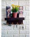 Wall coat key chain rack in Rustic Wood style. 