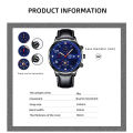 Fashion Men's Casual Leather Watch Luxury Stainless Steel Quartz Watches Man Calendar Luminous Leather Clock relogio masculino. 